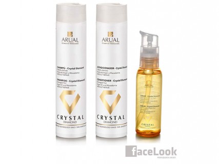 ARUAL PACK 3 PRODUCTOS CRYSTAL DIAMOND PARA CABELLOS DAÑADOS