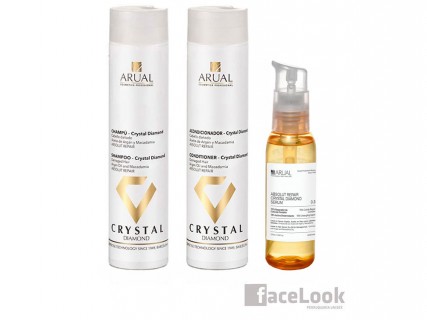 ARUAL PACK 3 PRODUCTOS CRYSTAL DIAMOND PARA CABELLOS DAÑADOS